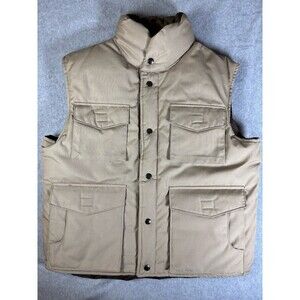 Hardy Amies Reversible Down Puffer Vest‎ Brown And Tan Size 44 Short